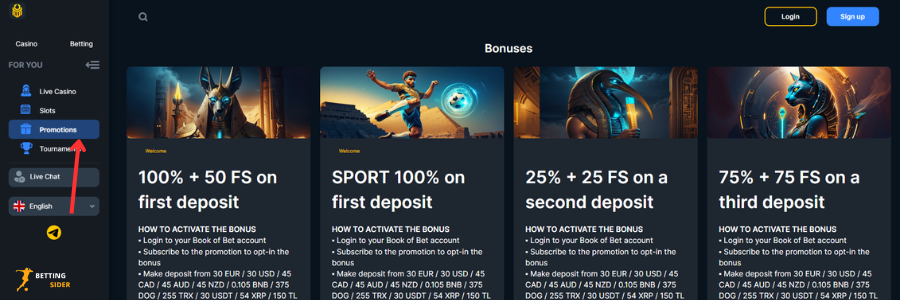 Bookofbet casino bonus