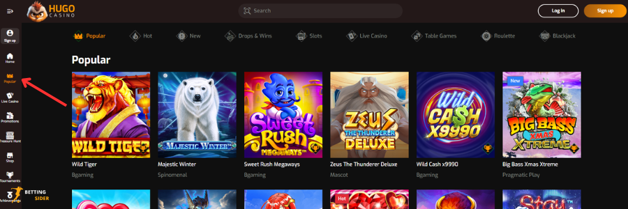 Hugo Casino slots