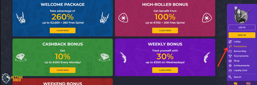 Rolling Slots Casino bonus