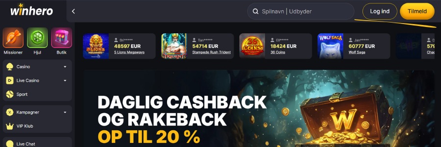 winhero casino uden rofus hjemmside