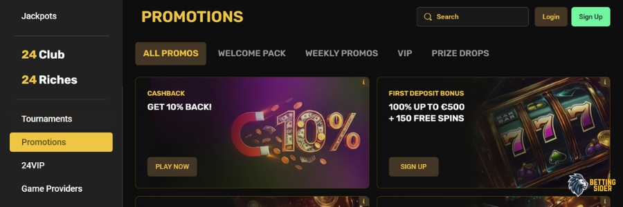 24 casino bonusser og kampagner