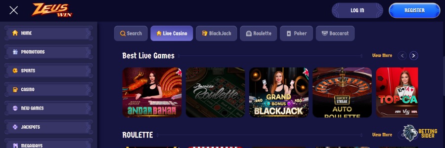 zeus win live casino uden mitid