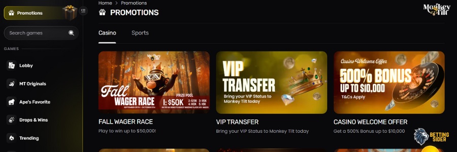 monkeytilt casino bonusser