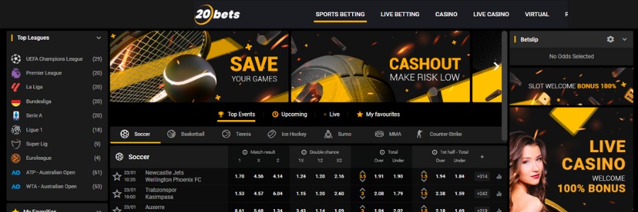 20bets udenlandske bookmaker