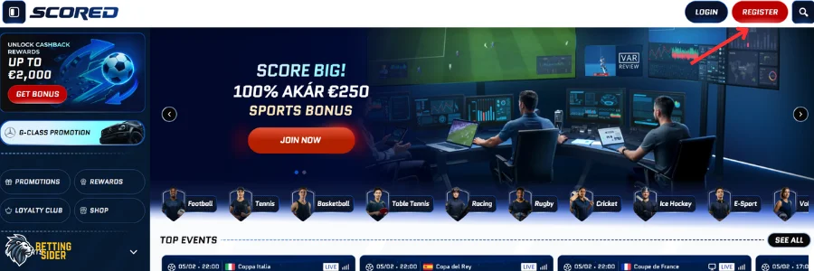 Scored betting sider uden MitID