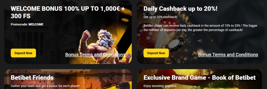 betibet casino bonusser og kampagner