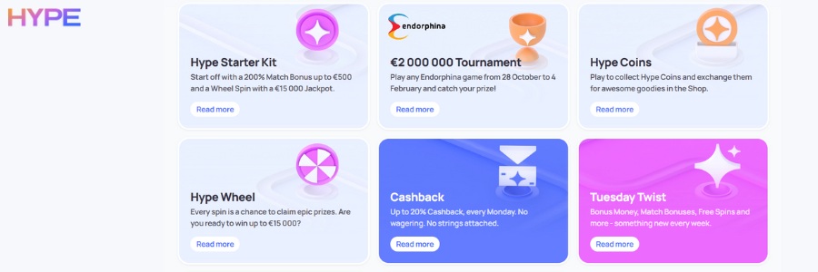 hype casino bonusser og kampagner