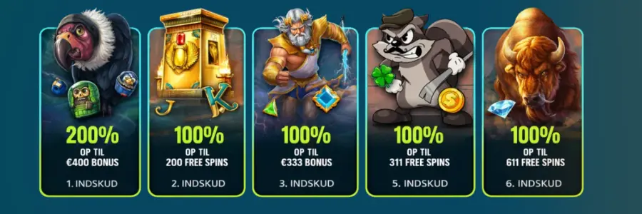 spinara udenlandsk casino bonusser